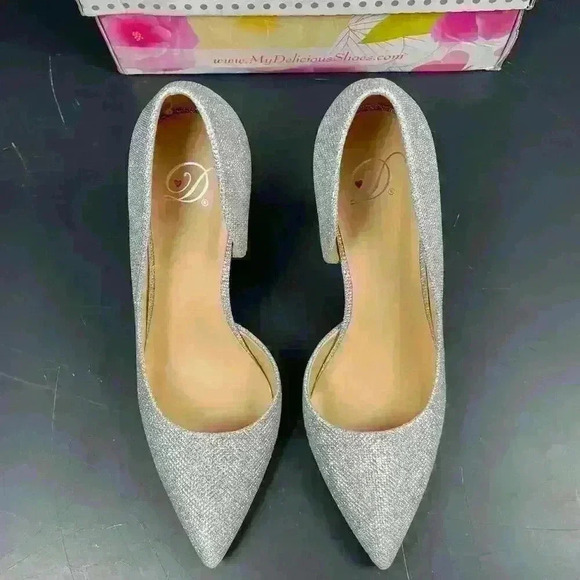 NWT Sparkly high heel pumps pointy toe womens size us 8.5 - Picture 2 of 4